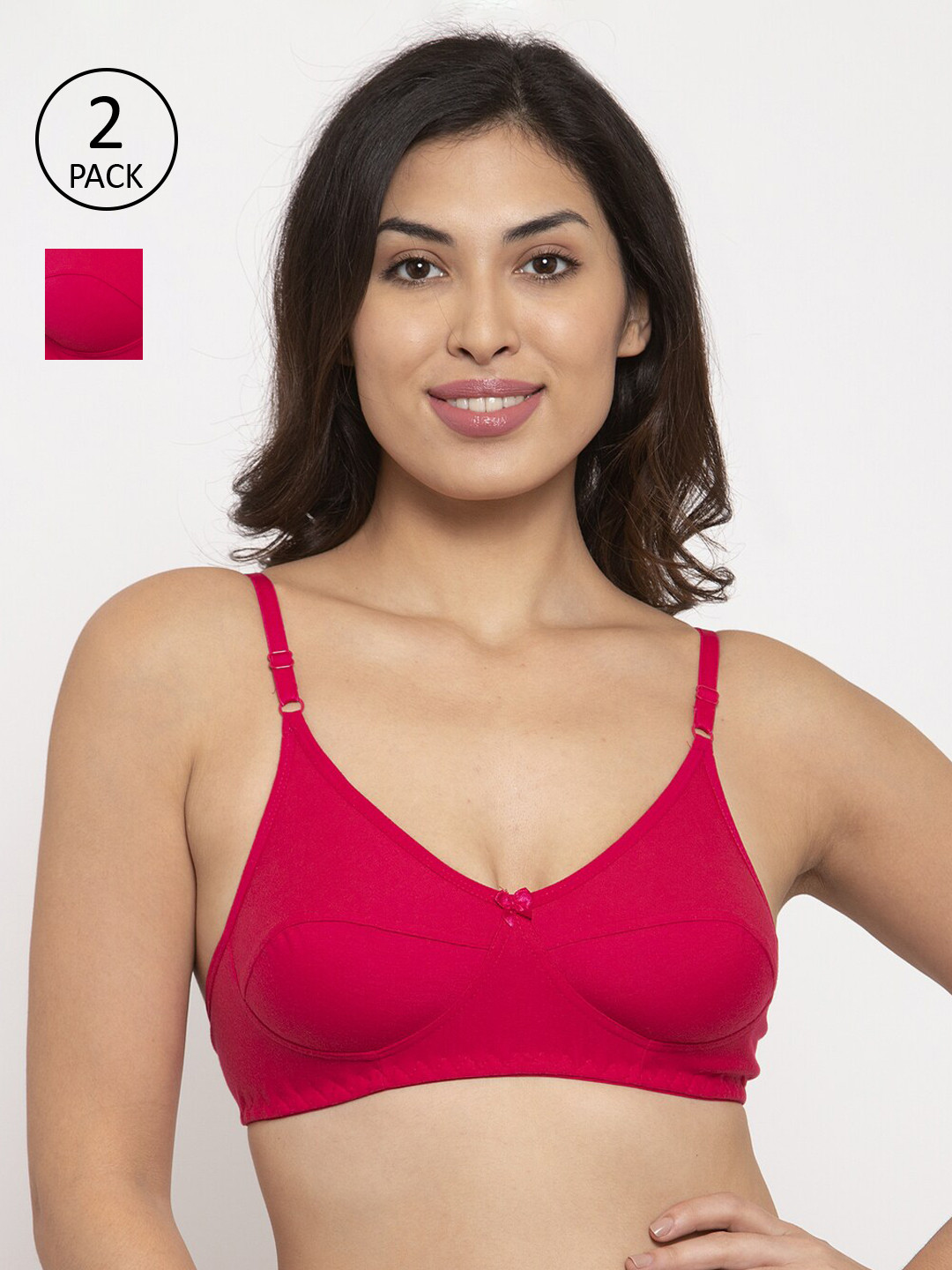 

Innocence Pack Of 2 Fuchsia Solid Non-Padded Non-Wired Everyday Bras BBAPLIN90561