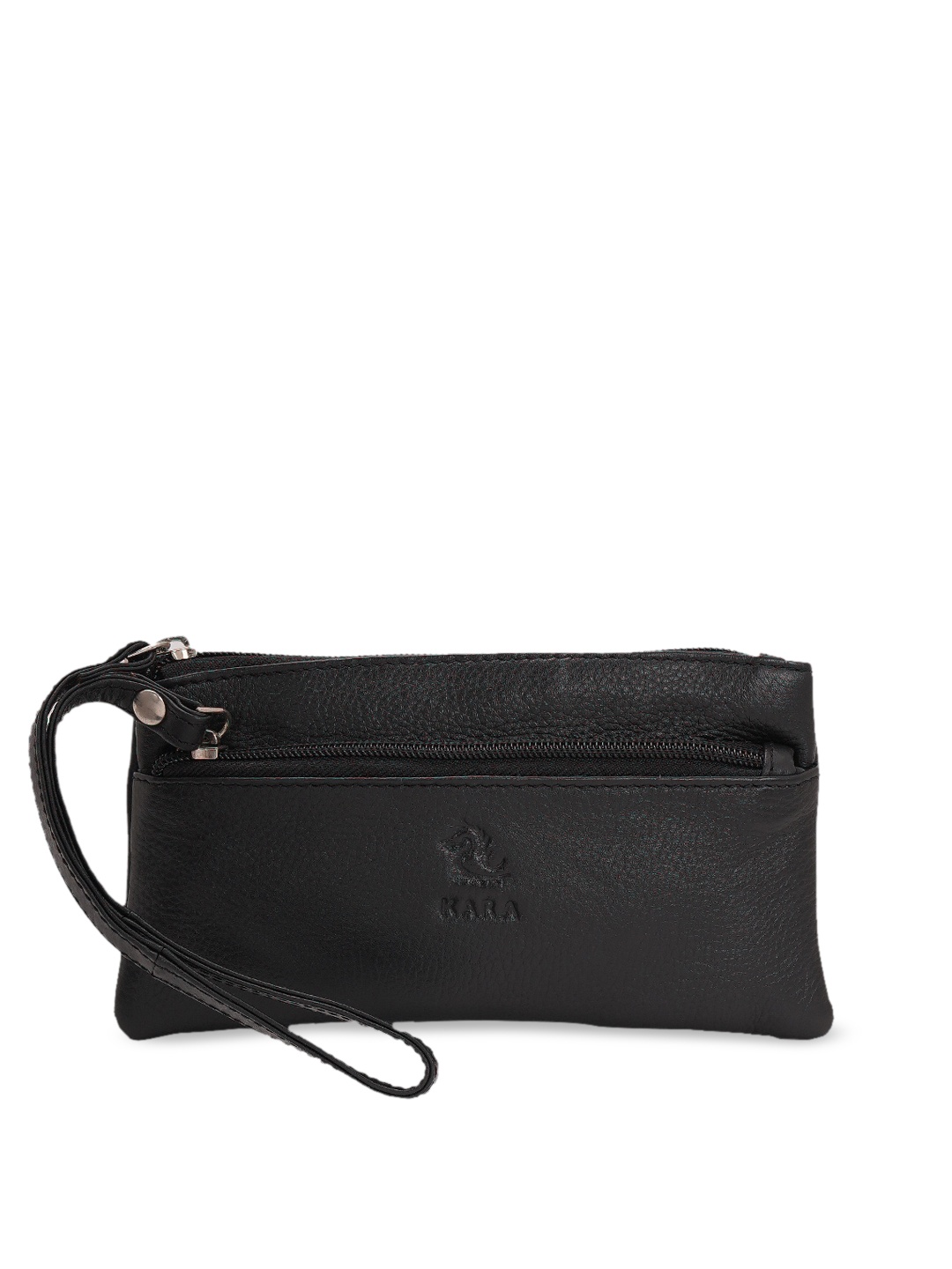

Kara Women Black Solid Leather Pouch