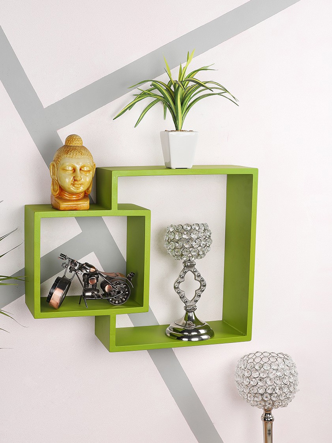 

Home Sparkle Green MDF Basic Wall Shelf