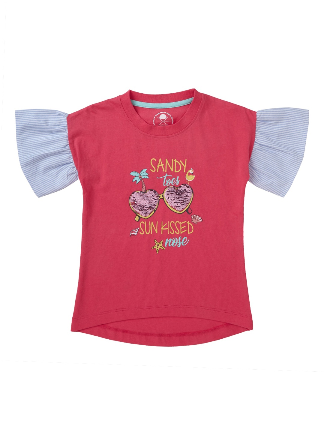 Cub McPaws Girls Pink Printed Round Neck T-shirt