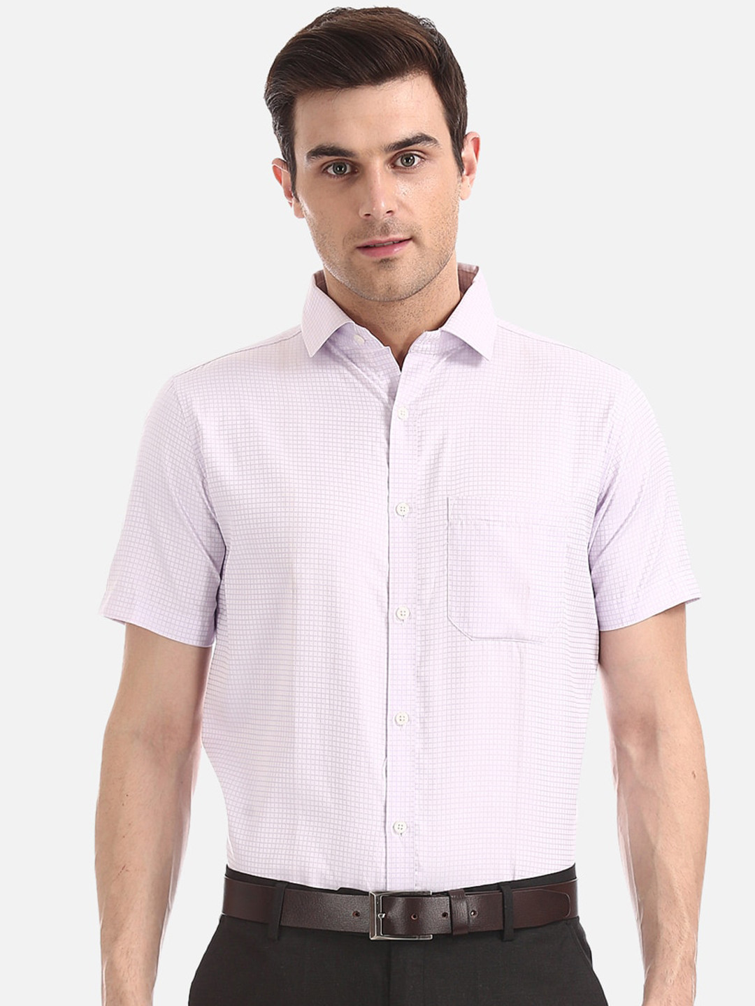

Excalibur Men Lavender Regular Fit Self Design Formal Shirt