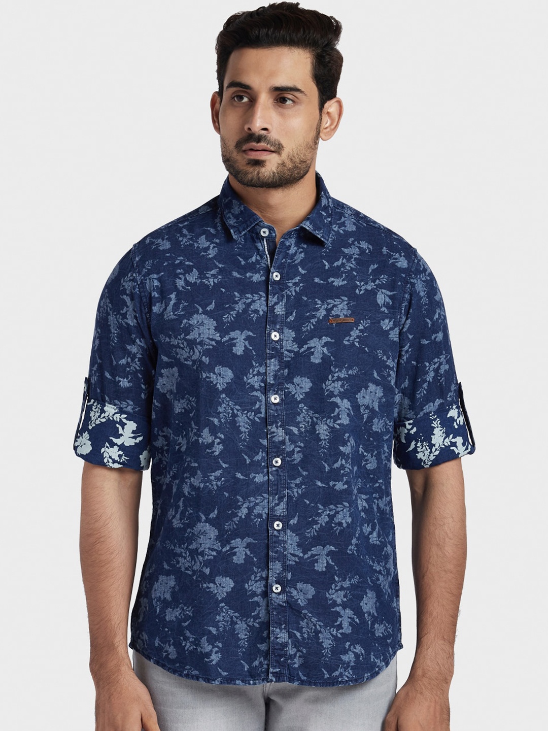 

ColorPlus Men Blue Regular Fit Printed Casual Shirt