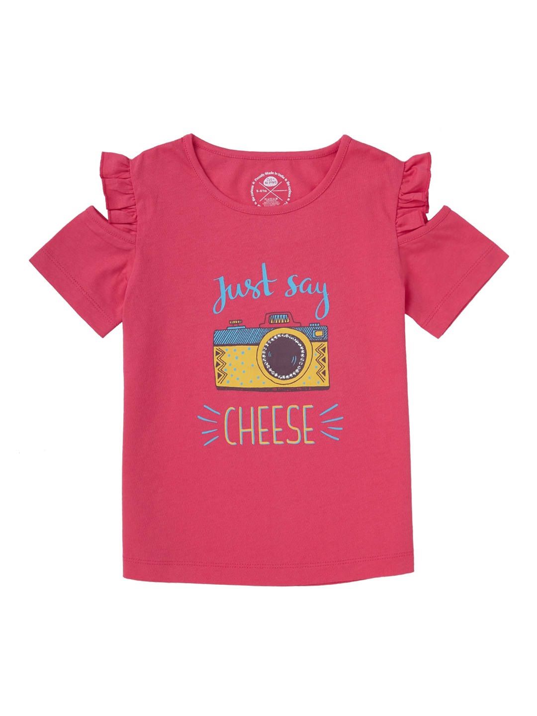 

Cub McPaws Girls Pink Printed V-Neck T-shirt