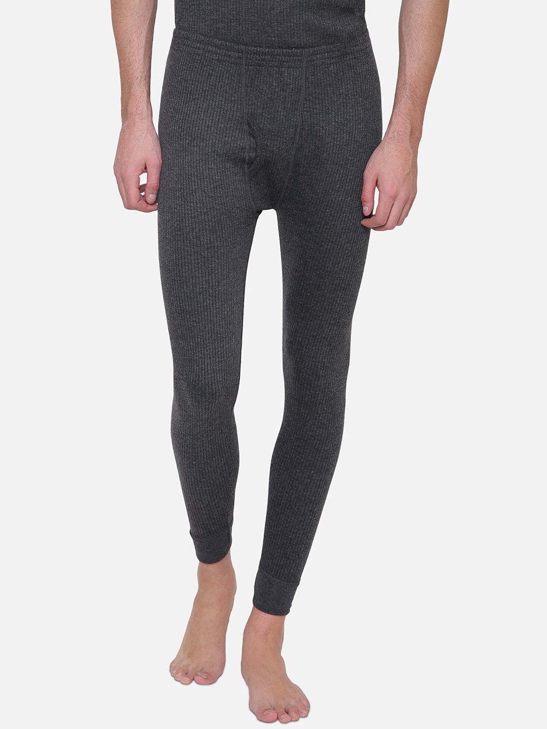 

BODYCARE INSIDER Men Charcoal Grey Striped Thermal Bottom