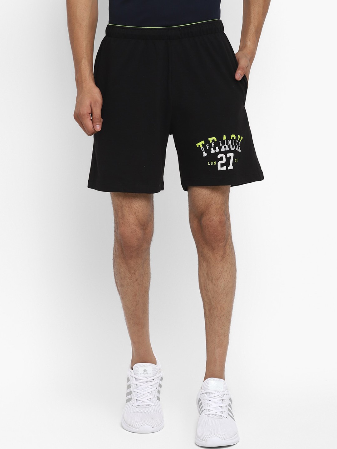 

OFF LIMITS Men Black Solid Regular Fit Sports Shorts