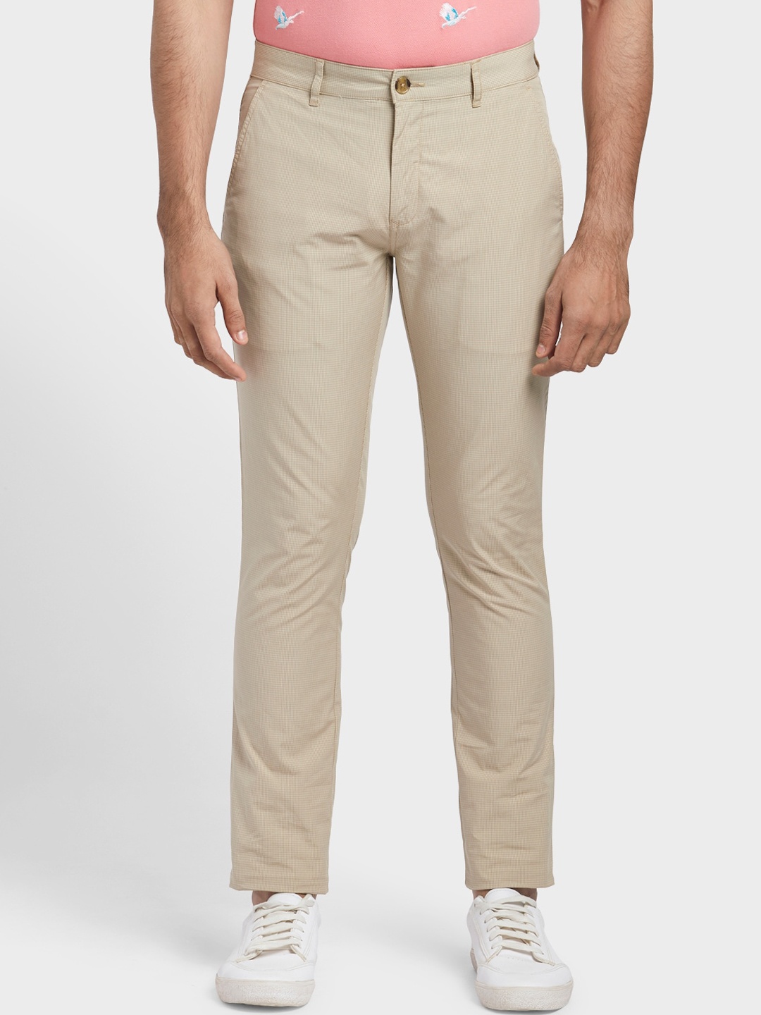 

ColorPlus Men Khaki Regular Fit Solid Regular Trousers
