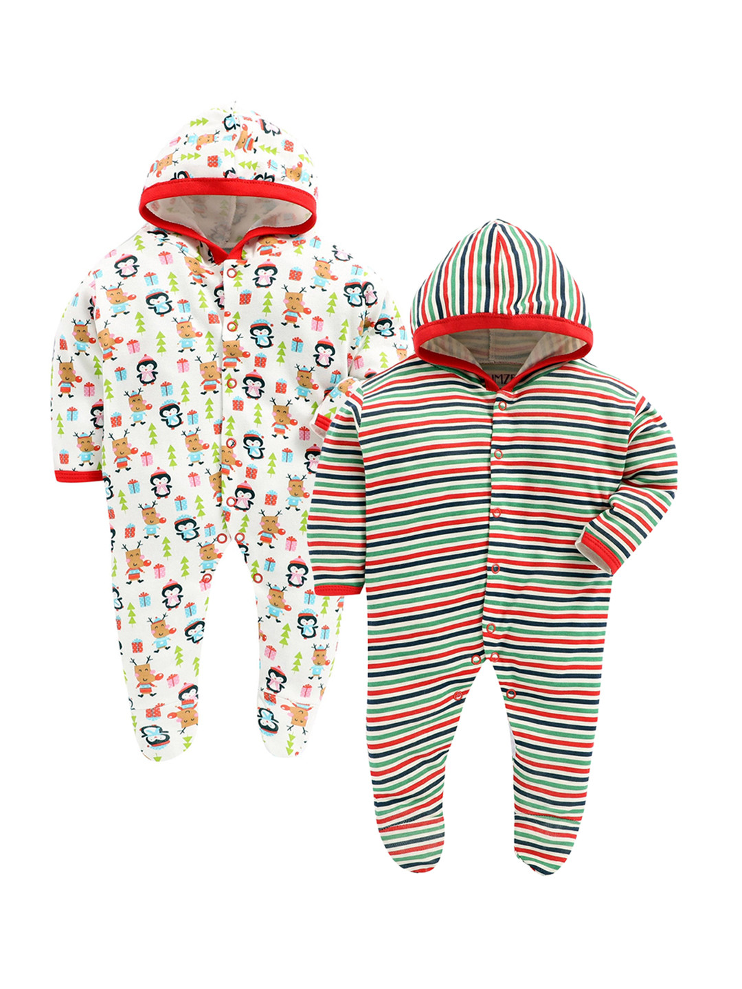 

BUMZEE BUMZEE Pack of 2 Printed Sleepsuit, Red