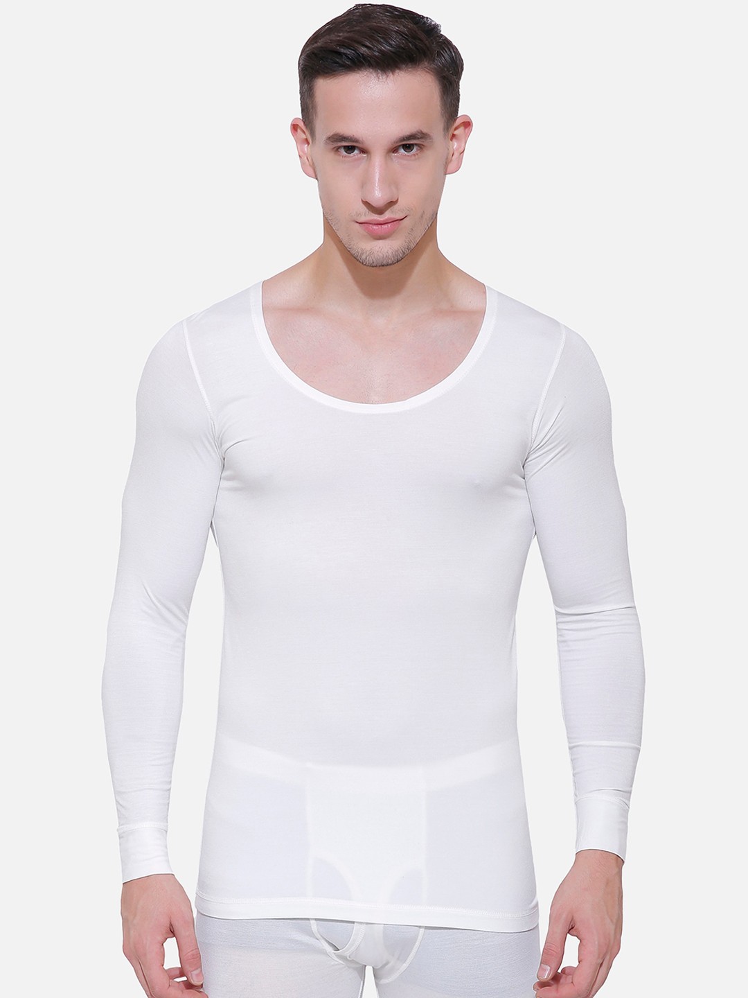 

Ayaki Women Off White Solid Thermal T-shirt