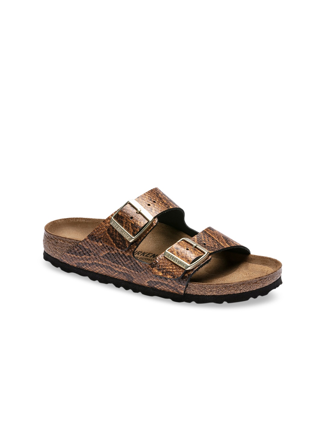 

Birkenstock Women Brown Arizona Narrow Width Flats