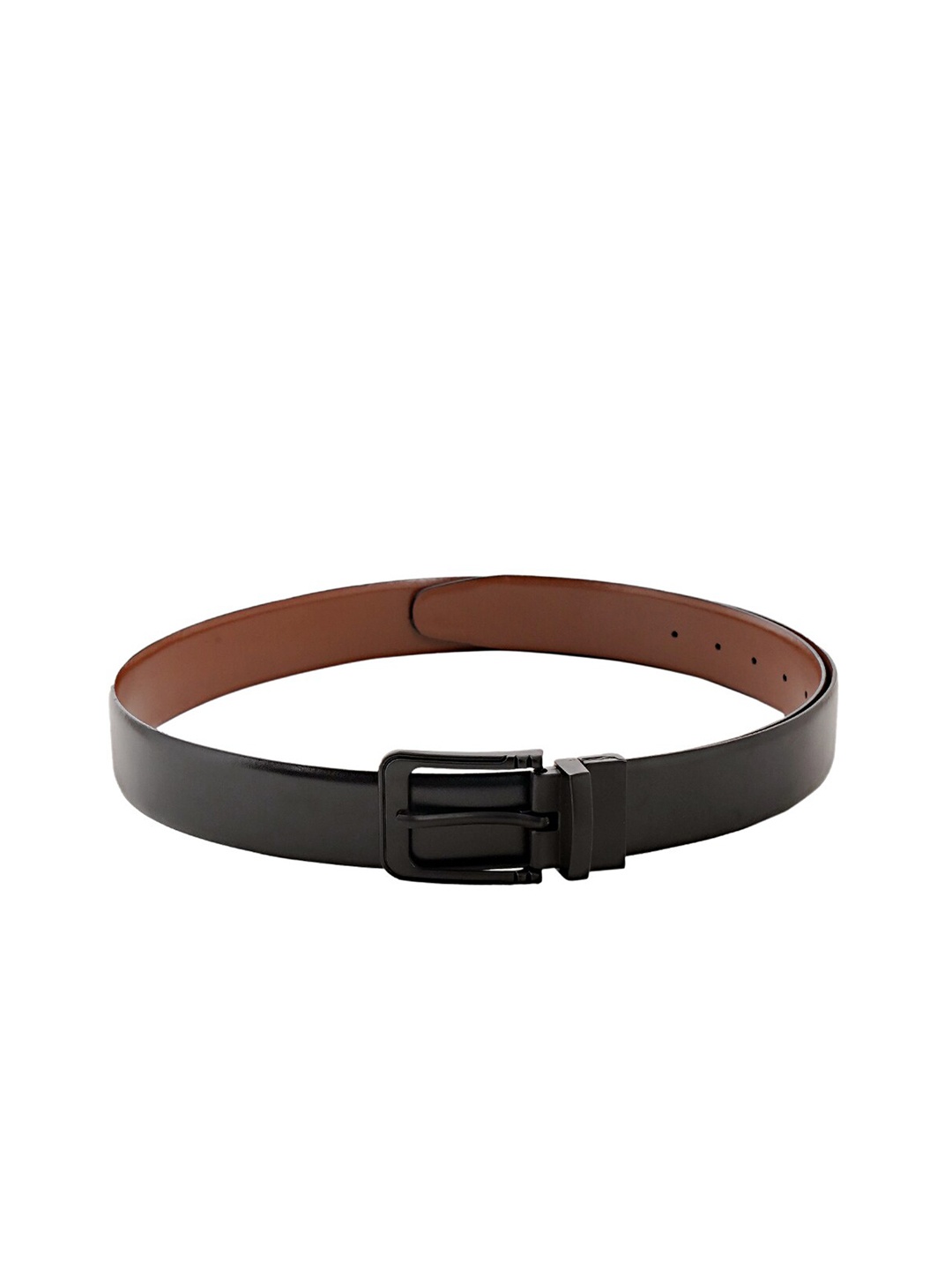 

WELBAWT Men Black Solid Leather Belt