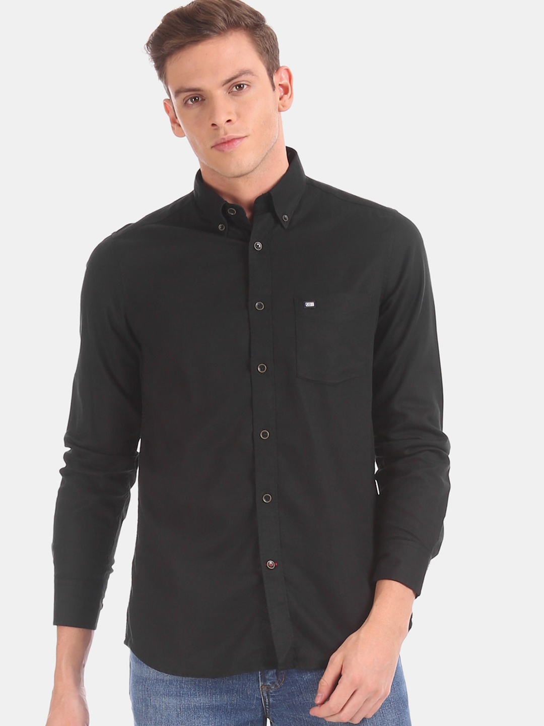 

Arrow Sport Men Black Regular Fit Solid Formal Shirt