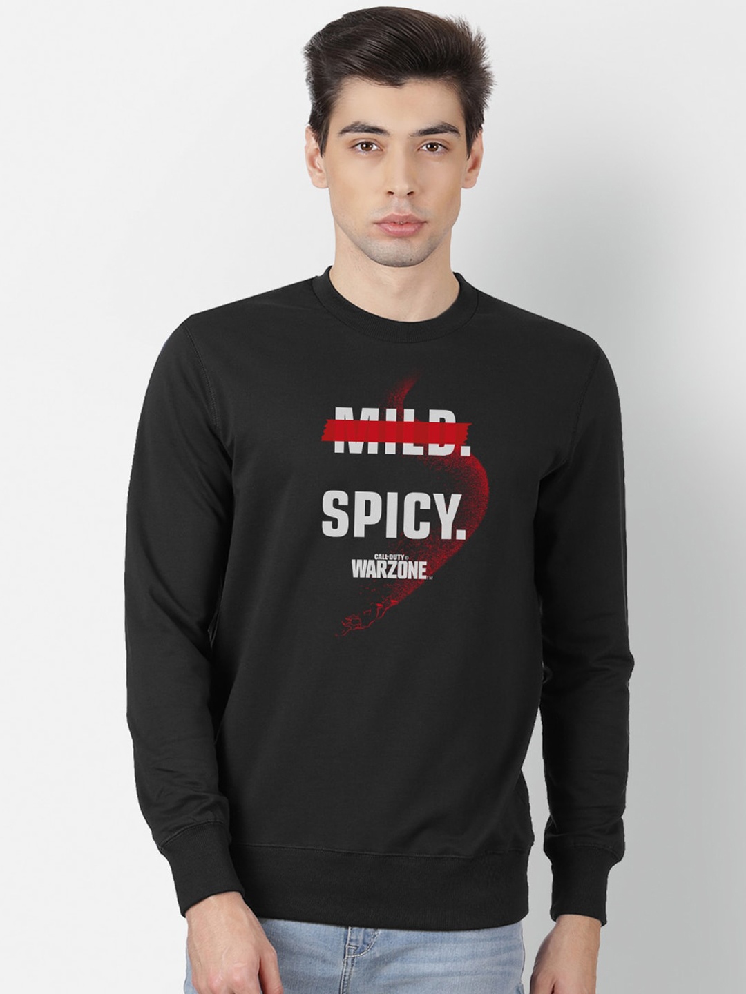 

Free Authority Men Black & White Call of Duty Printed Sweatshirt