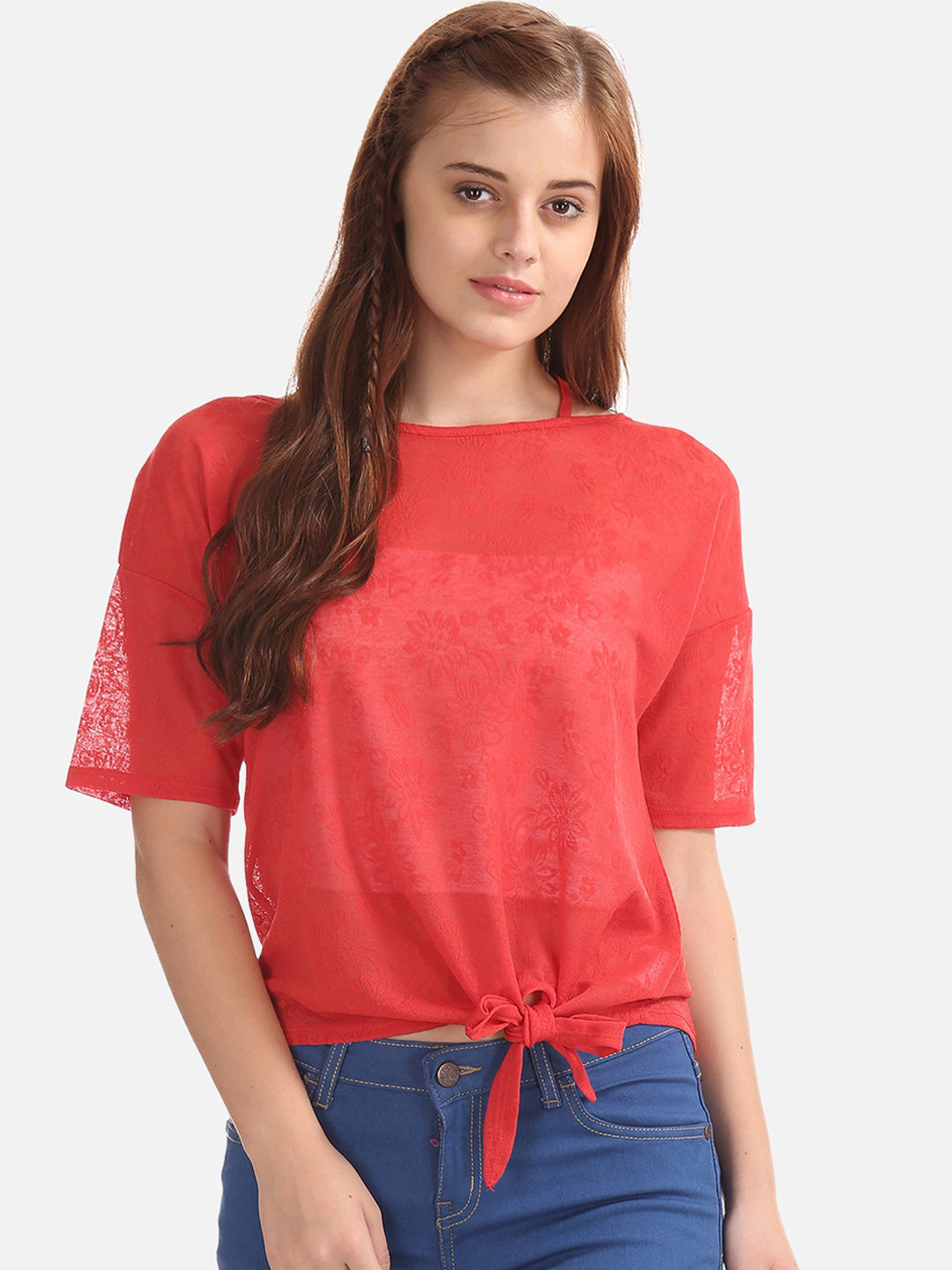 

Sugr Women Red Solid Top
