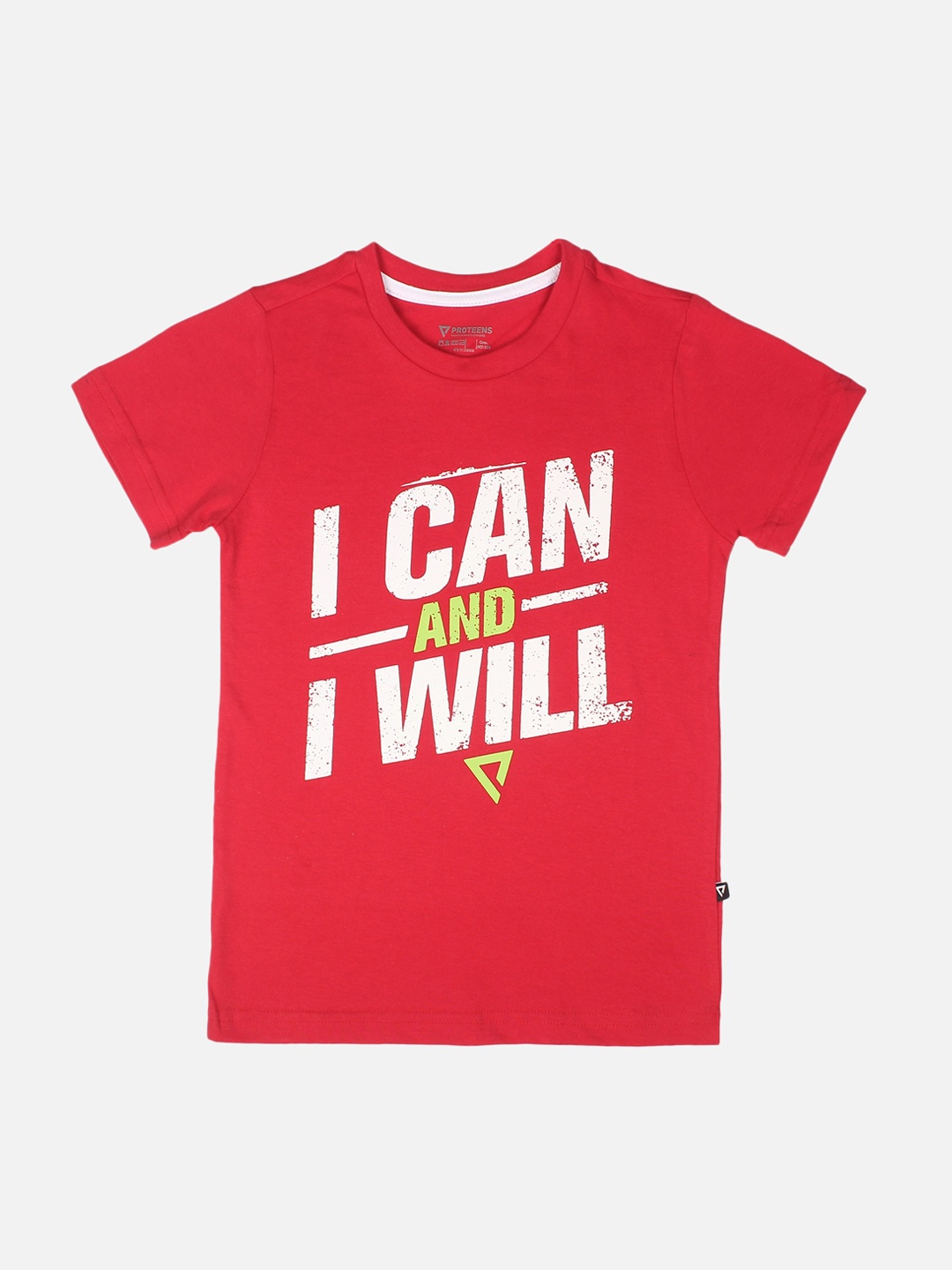 

PROTEENS Boys Red Printed Round Neck T-shirt