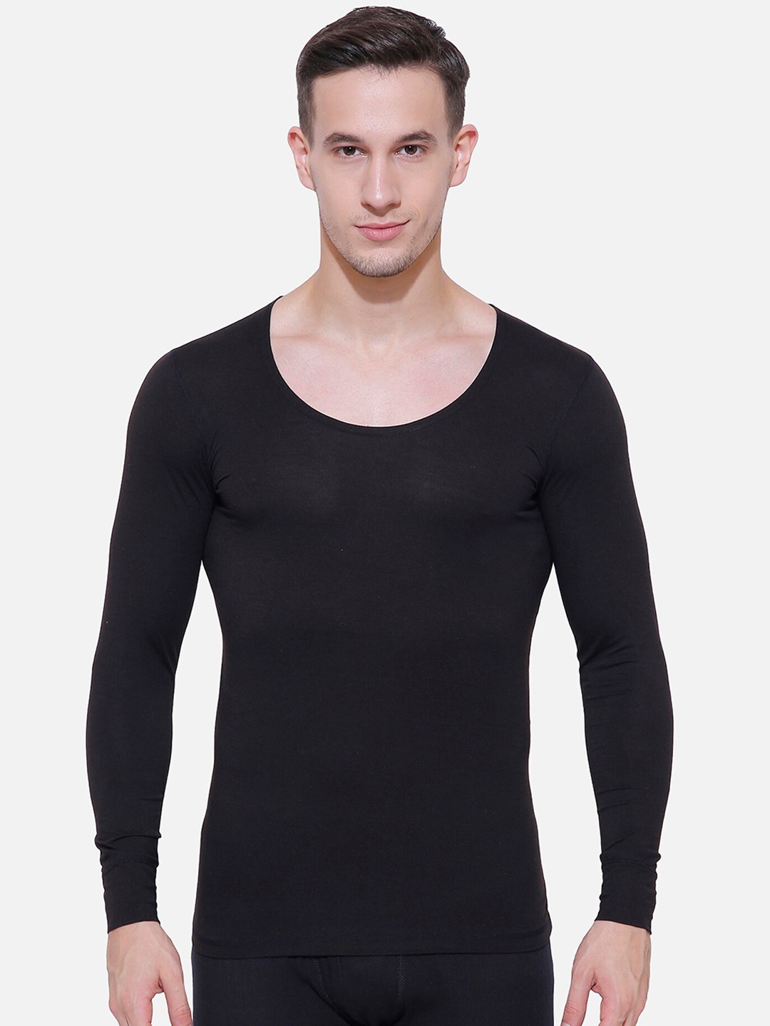 

Ayaki Women Black Solid Thermal T-shirt