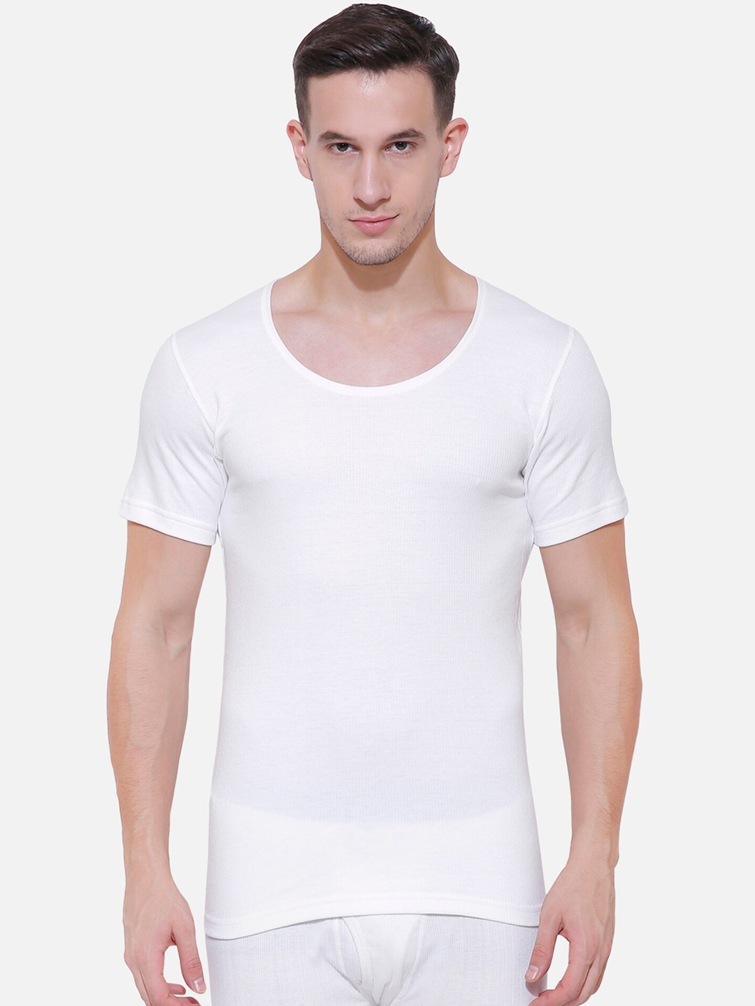 

BODYCARE INSIDER Men Off White Solid Thermal Top