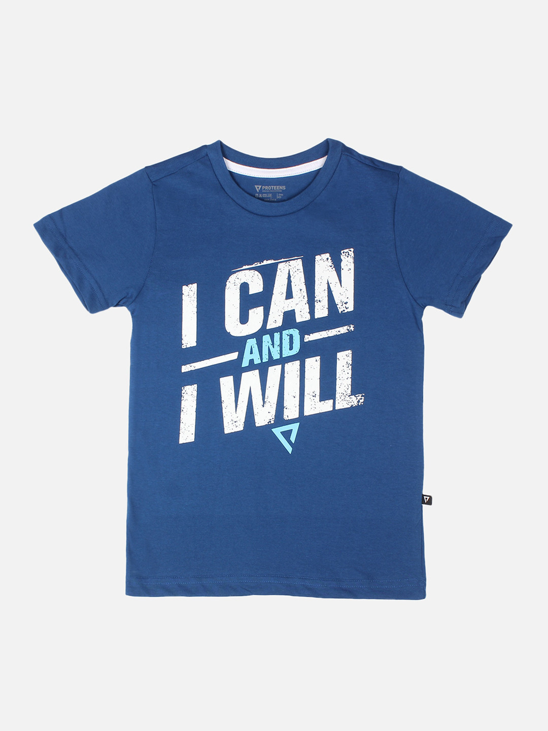 

PROTEENS Boys Blue Printed Round Neck T-shirt