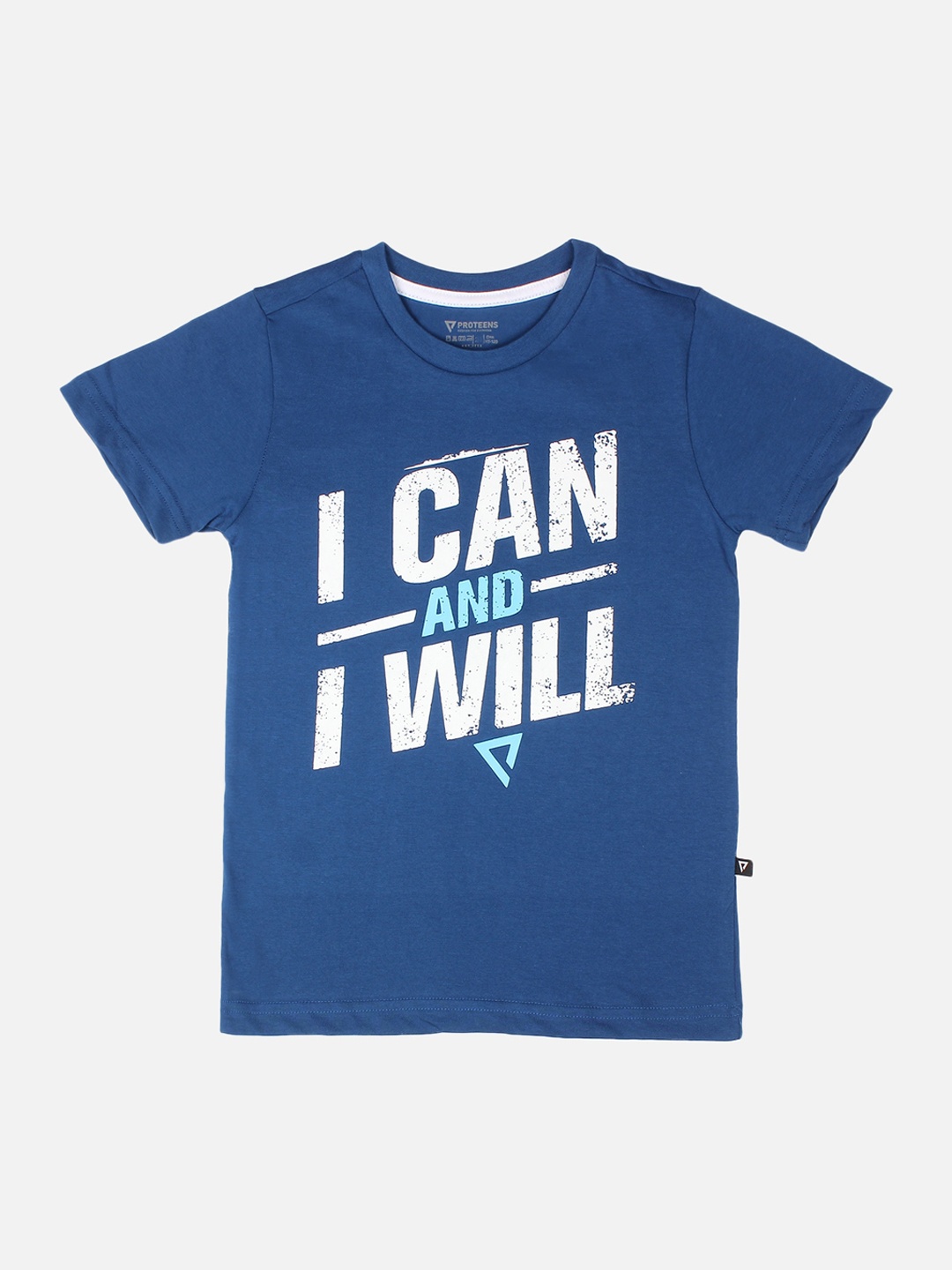 

PROTEENS Boys Blue Printed Round Neck T-shirt