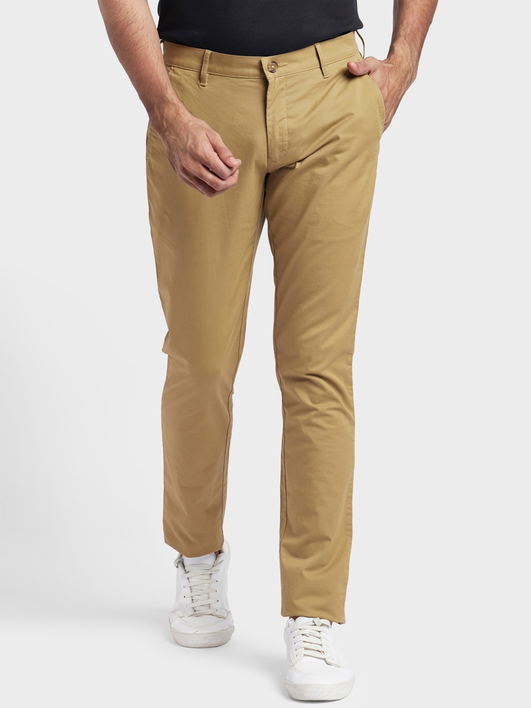 

ColorPlus Men Khaki Regular Fit Solid Chinos
