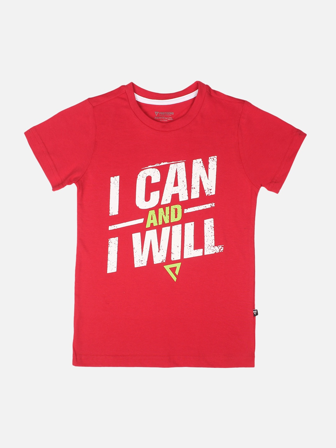 

PROTEENS Boys Red Printed Round Neck T-shirt