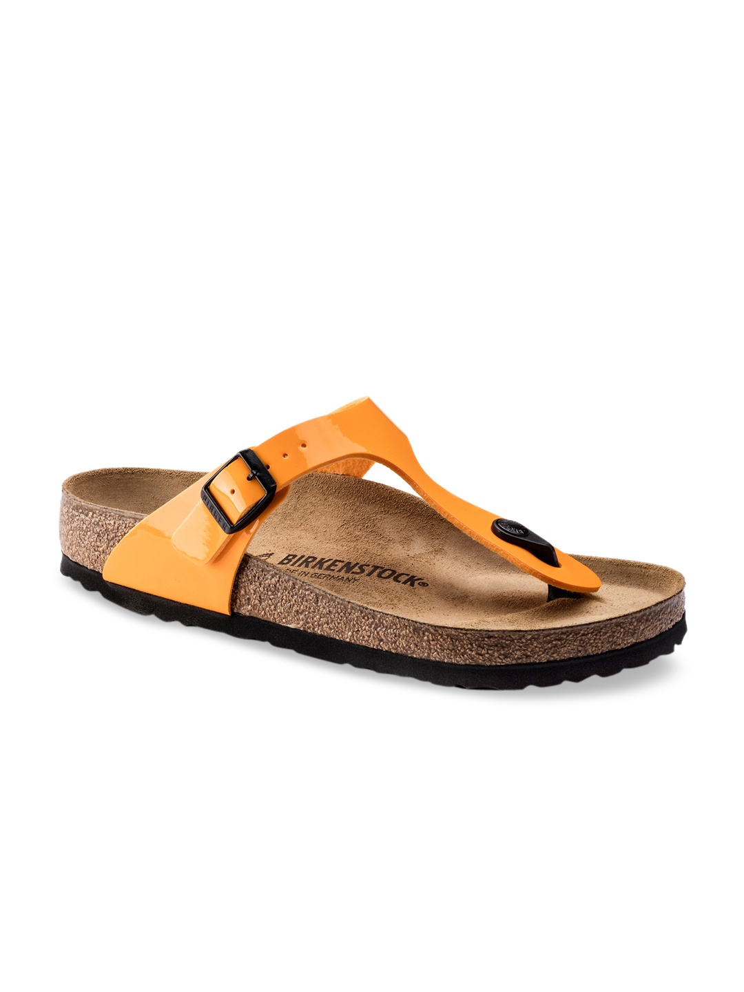 

Birkenstock Women Orange Solid Gizeh Regular Width Flats
