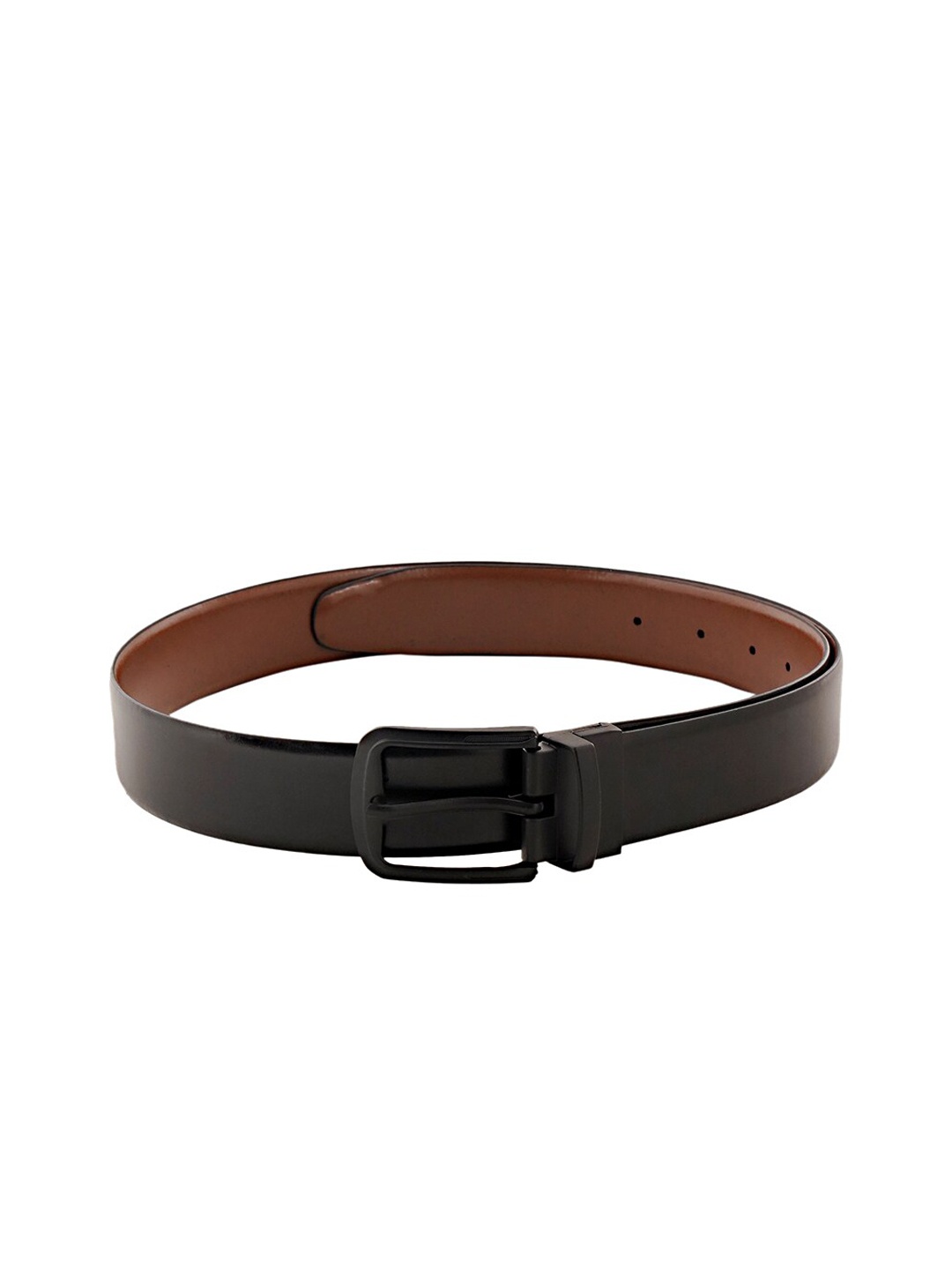 WELBAWT Men Black Solid Leather Belt