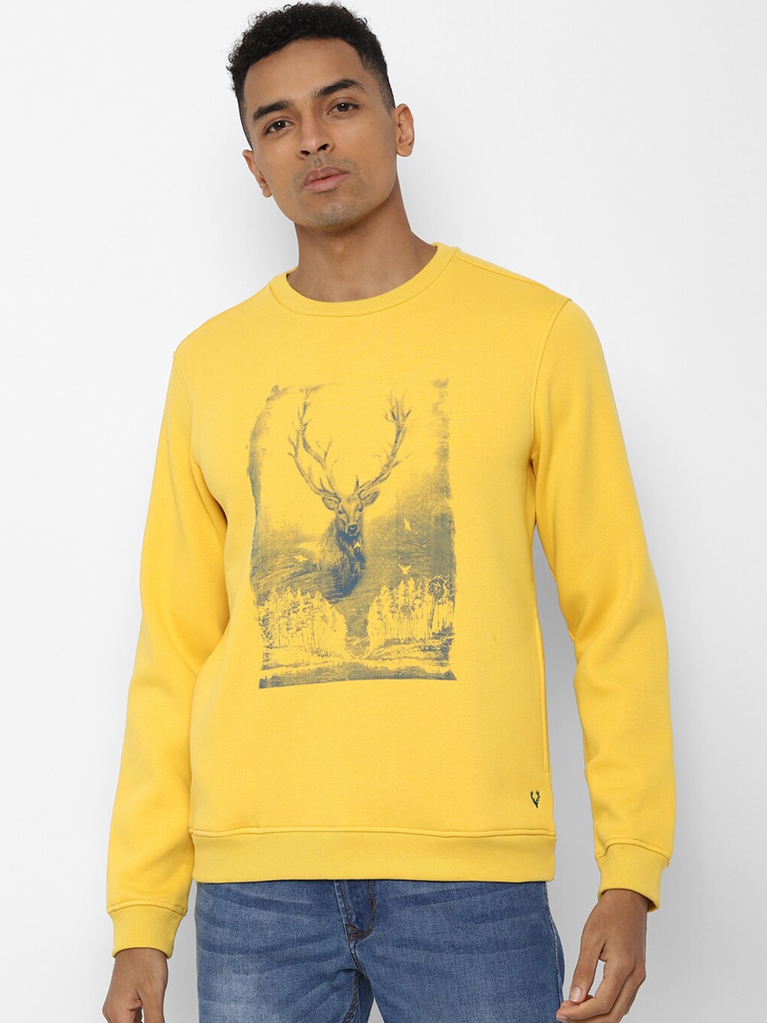 

Allen Solly Men Yellow Printed Sweatshirt