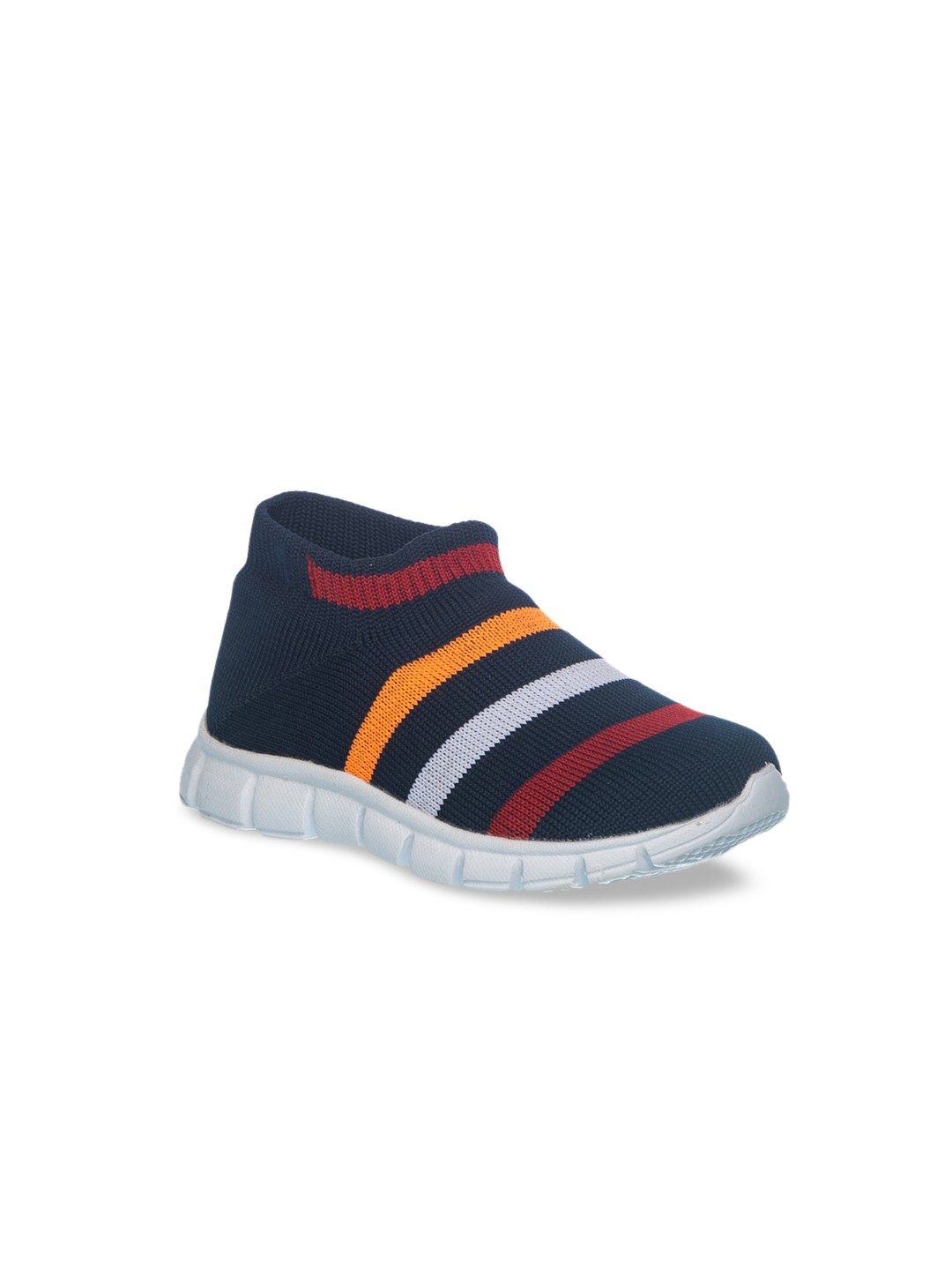 

Khadims Unisex Kids Navy Blue & Red Striped Slip-On Sneakers