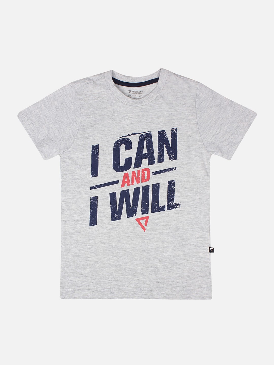 

PROTEENS Boys Grey Printed Round Neck T-shirt