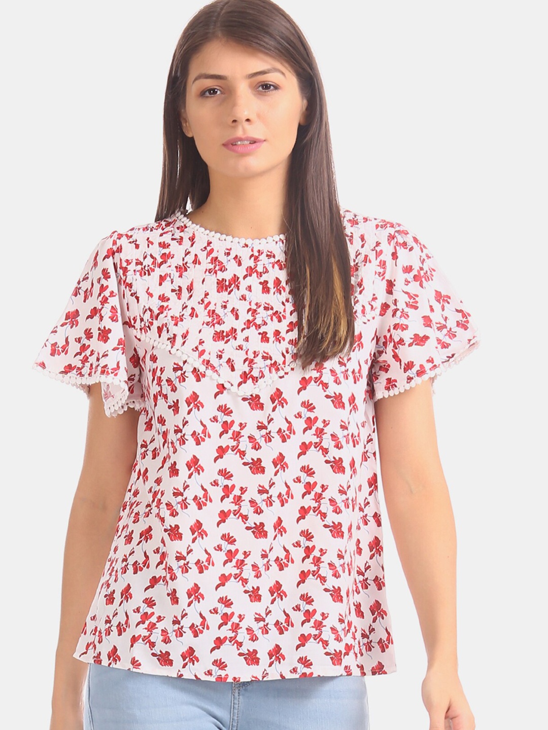 

Cherokee Women White Printed Top