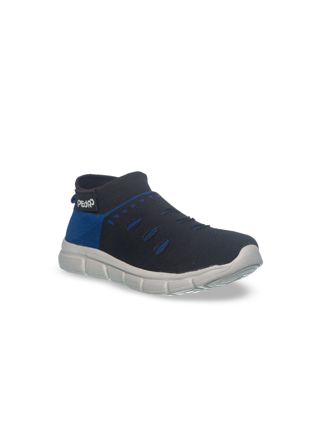 

Khadims Boys Navy Blue Colourblocked Textile Mid-Top Slip-On Sneakers
