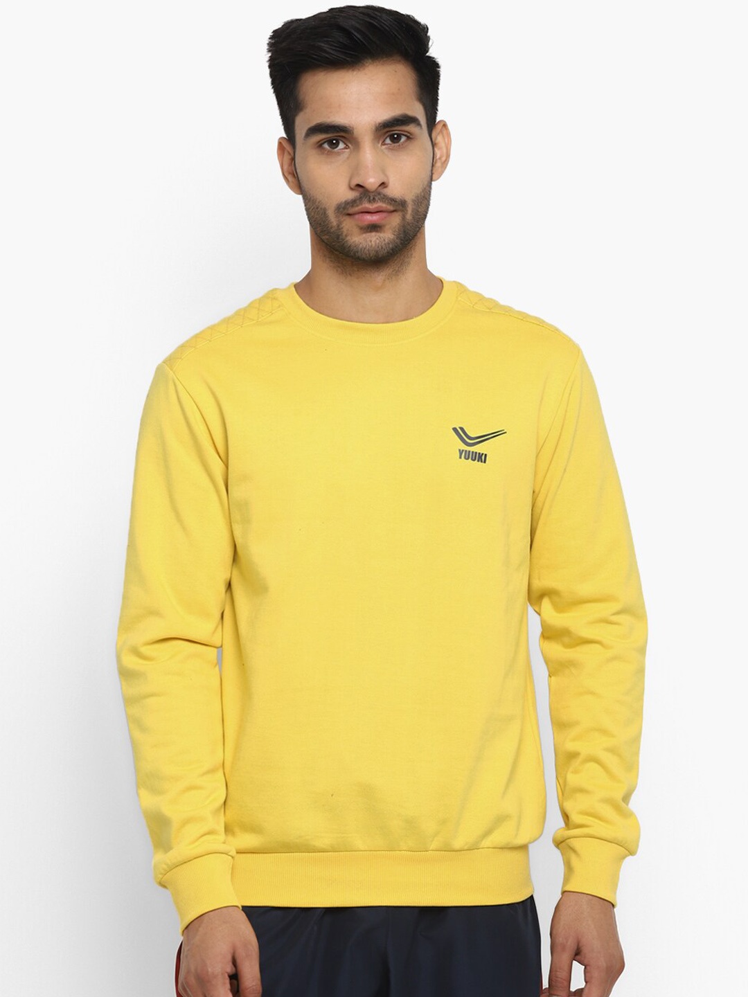 

Yuuki Men Yellow Solid Sweatshirt