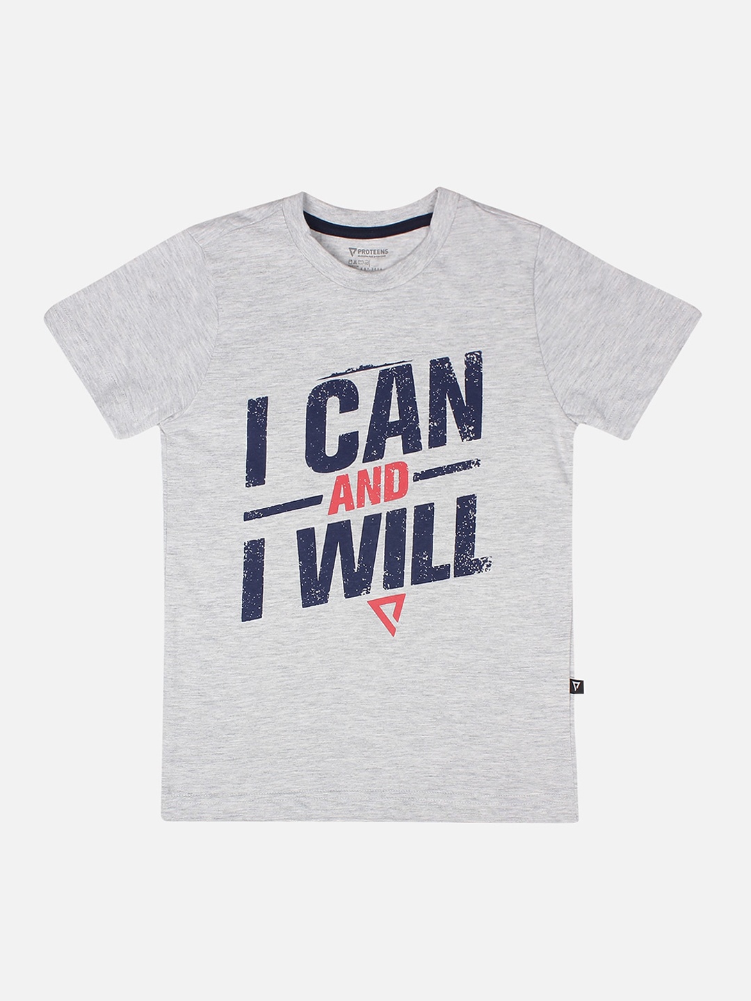 

PROTEENS Boys Grey Printed Round Neck T-shirt
