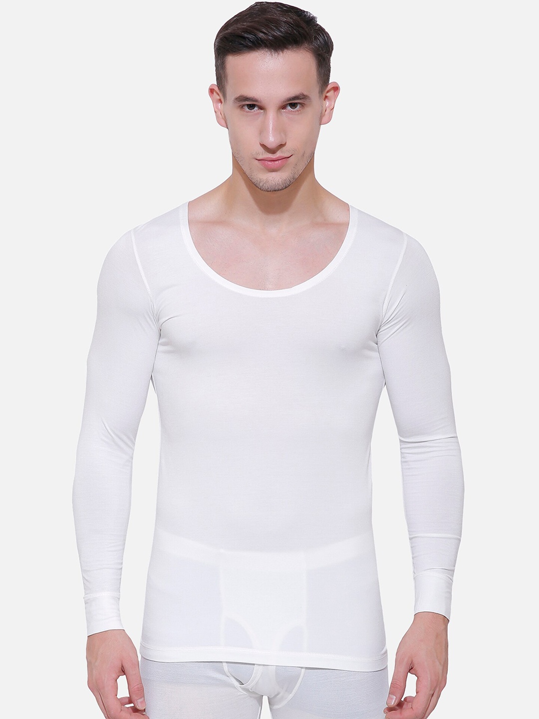 Ayaki Men Off-White Solid Thermal Top