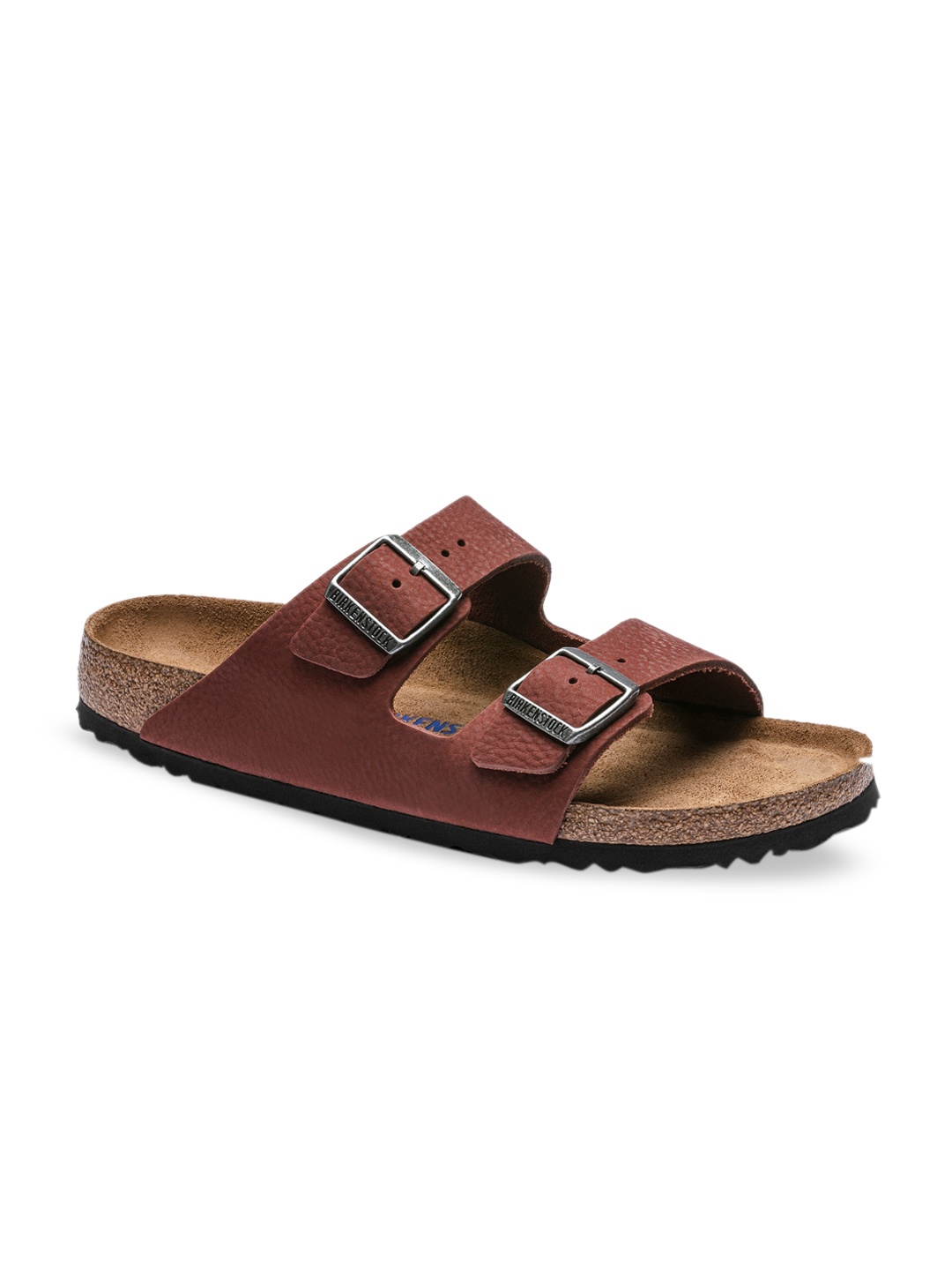 

Birkenstock Men Rust Brown Leather Regular Width Arizona Comfort Sandals