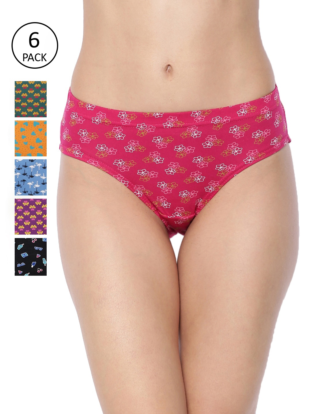 

Dollar Missy Women Pack Of 6 Assorted Hipster Briefs 121P-IE-PO6