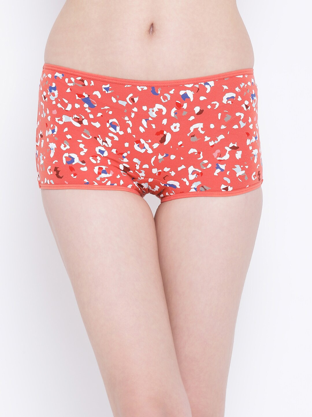 

Clovia Women Orange Printed Boy Shorts PN1089D16XXL