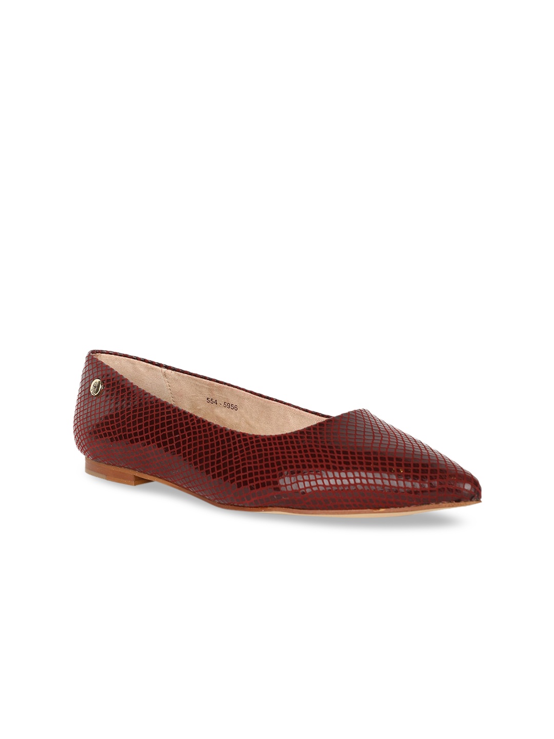 

Hush Puppies Women Maroon Textured Ballerinas