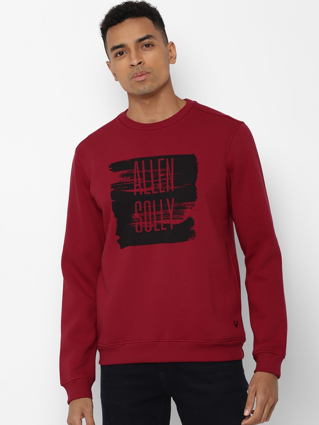 

Allen Solly Men Maroon Printed Sweatshirt