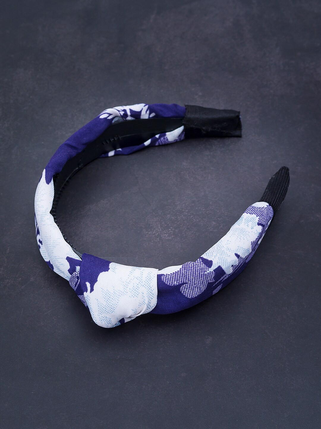 

Golden Peacock Purple Printed Hairband