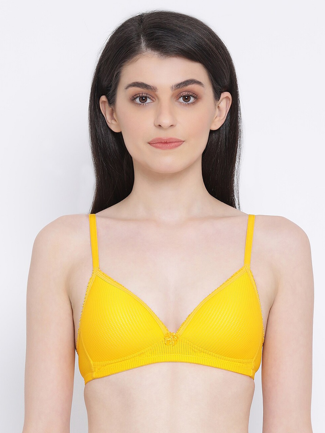 

Clovia Women Yellow Solid Non-Wired Non-Padded Plunge Bra BR2070P0232B