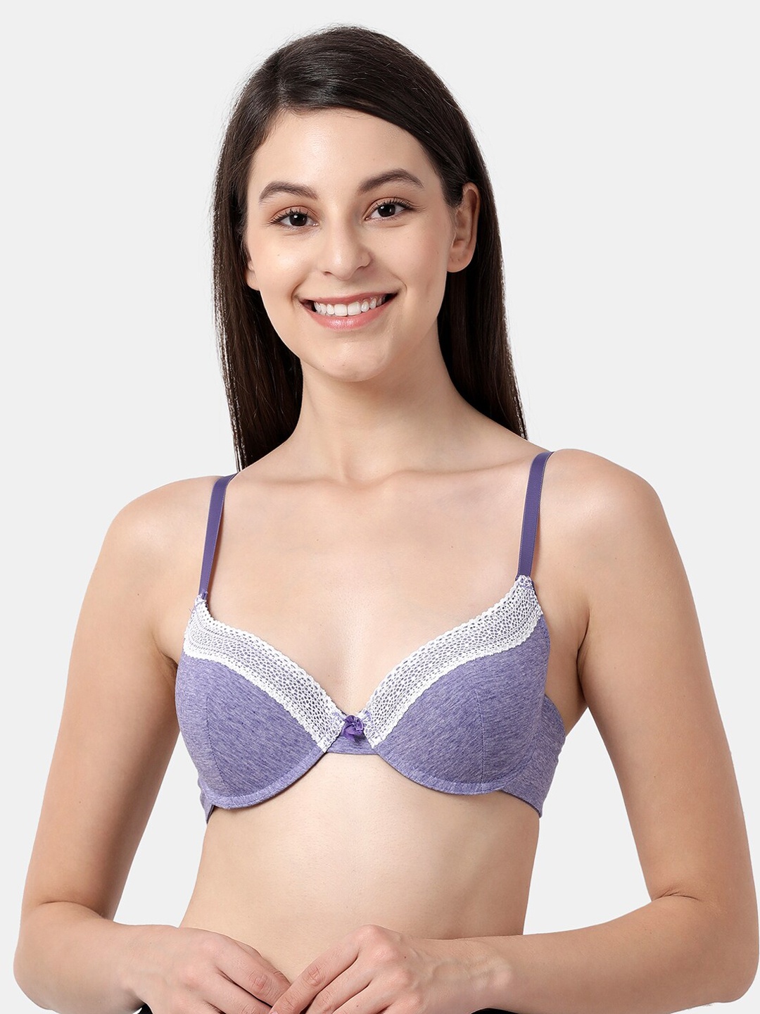 

Susie Purple Lace Under-Wired Lightly Padded Plunge Bra SQ10084