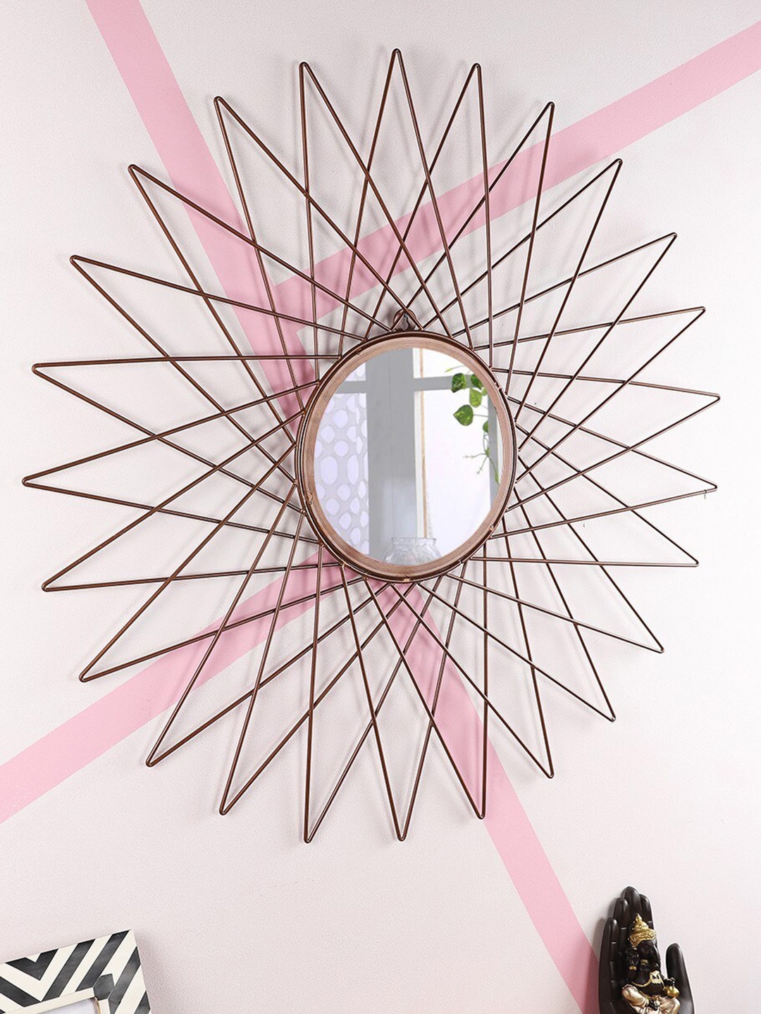 

Home Sparkle Copper Decorative Round Mirror