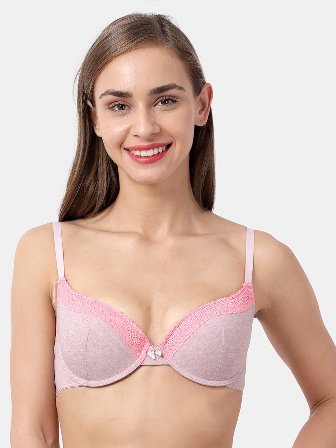 

Susie Pink Lace Under-Wired Lightly Padded Plunge Bra SQ10082-MauveMelange