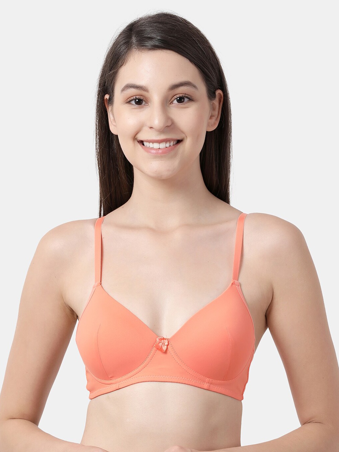 

Susie Women Orange Solid Lightly Padded Wireless Everyday Bra SQ1012-Orange