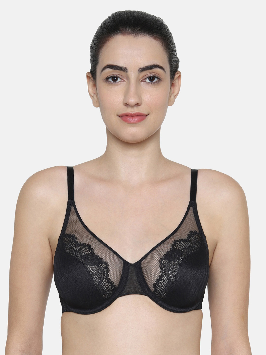 

Triumph Lace Spotlight Modern Wired Non Padded Full Coverage Bra, Black