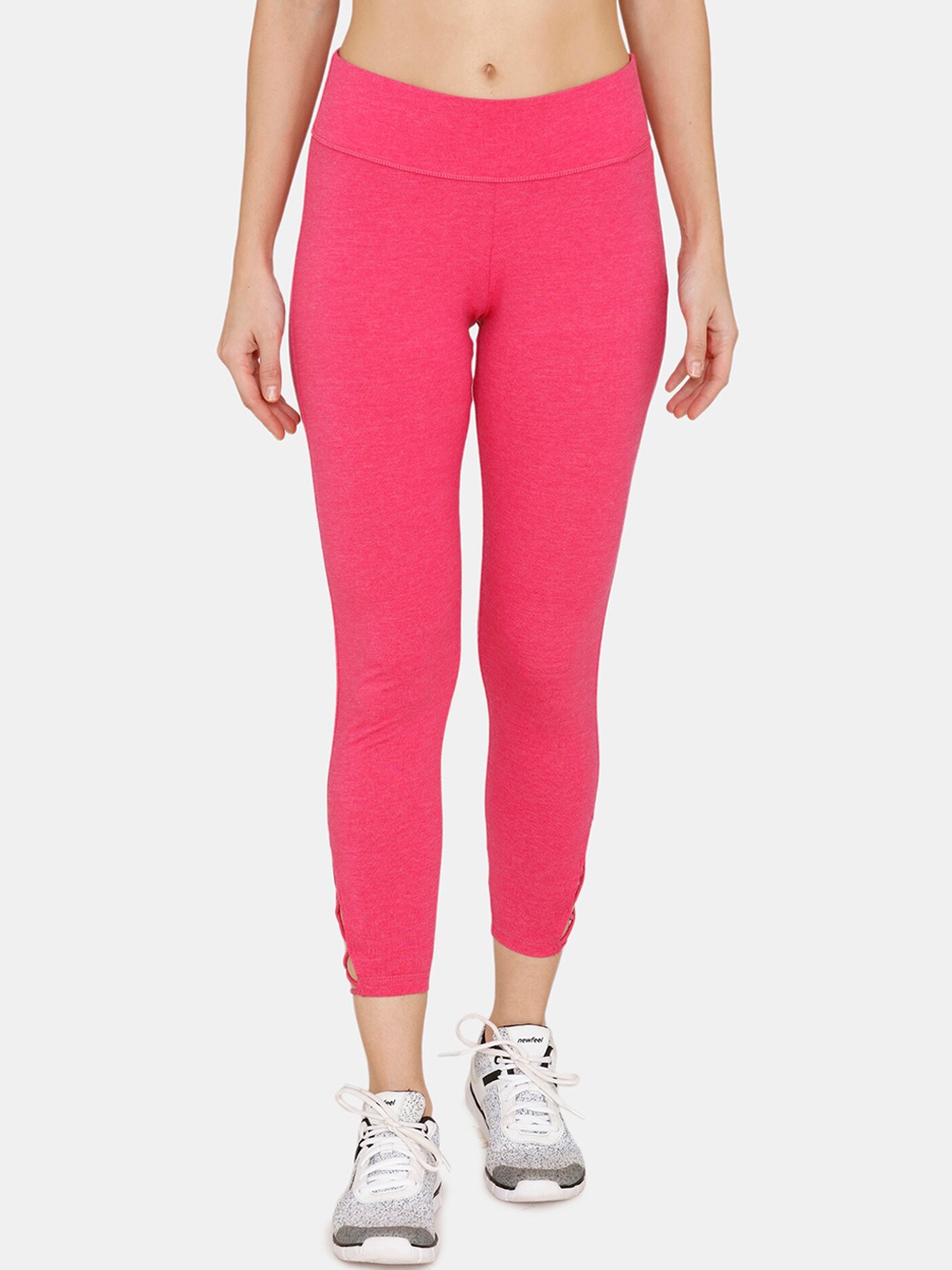 

Zelocity by Zivame Women Pink Solid Ankle Length Leggings