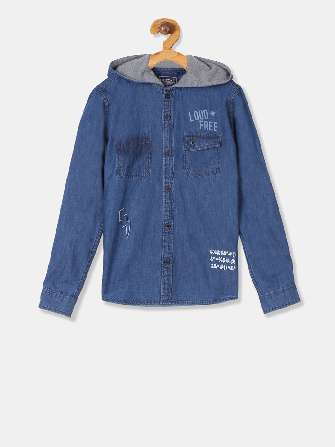 

Cherokee Boys Blue Regular Fit Printed Casual Shirt