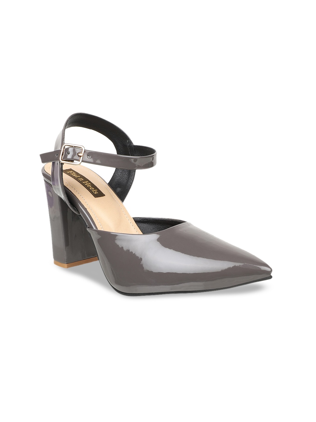 

Flat n Heels Women Grey Solid Pumps