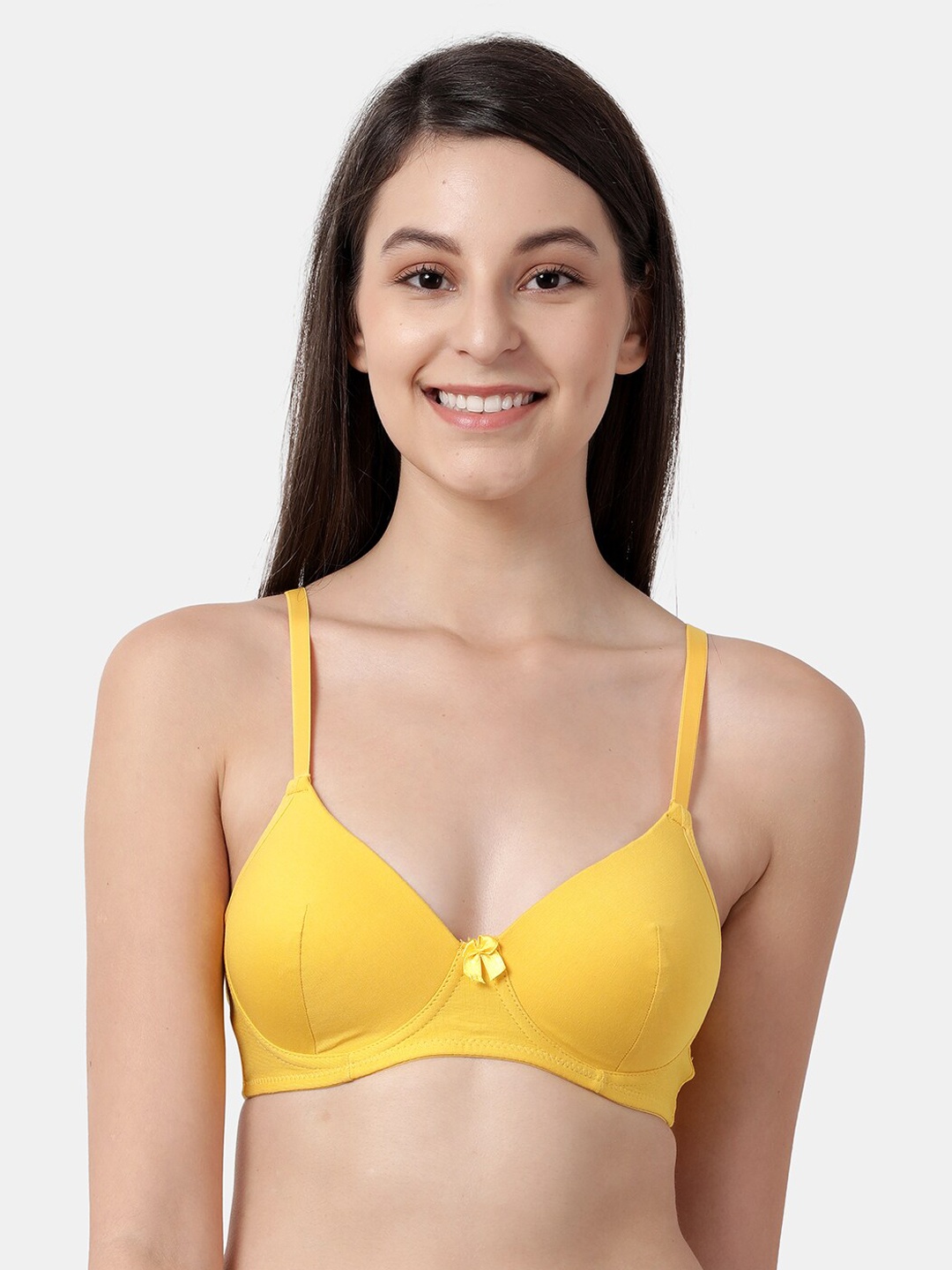

Susie Yellow Solid Non-Wired Lightly Padded Everyday Bra SQ1093-Yellow